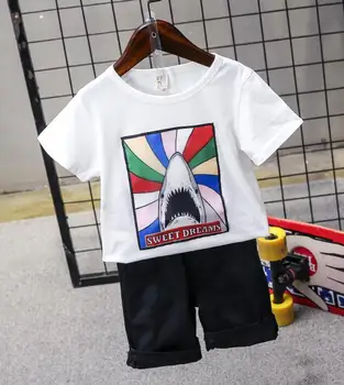 

Children'S Summer Baby boys Clothes short-sleeved T-shirt + Shorts 2PCS Outfits Sets Child Boy Clothing 2-6years