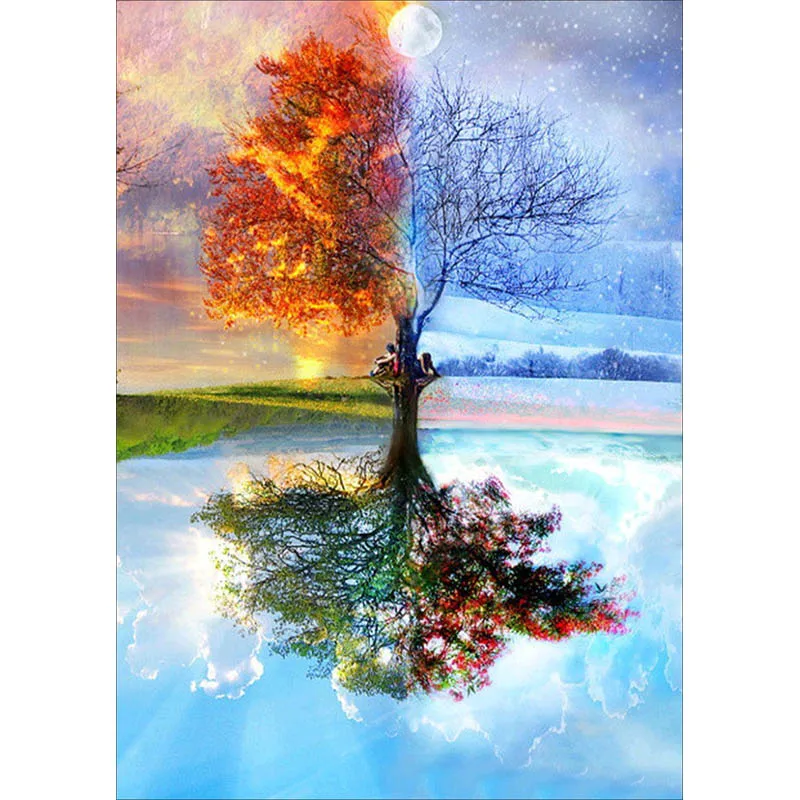 

Diamond Mosaic Decoration Seasons Tree Diamond Embroidery Patterns DIY Diamond Painting 1Pc Cross Stitch