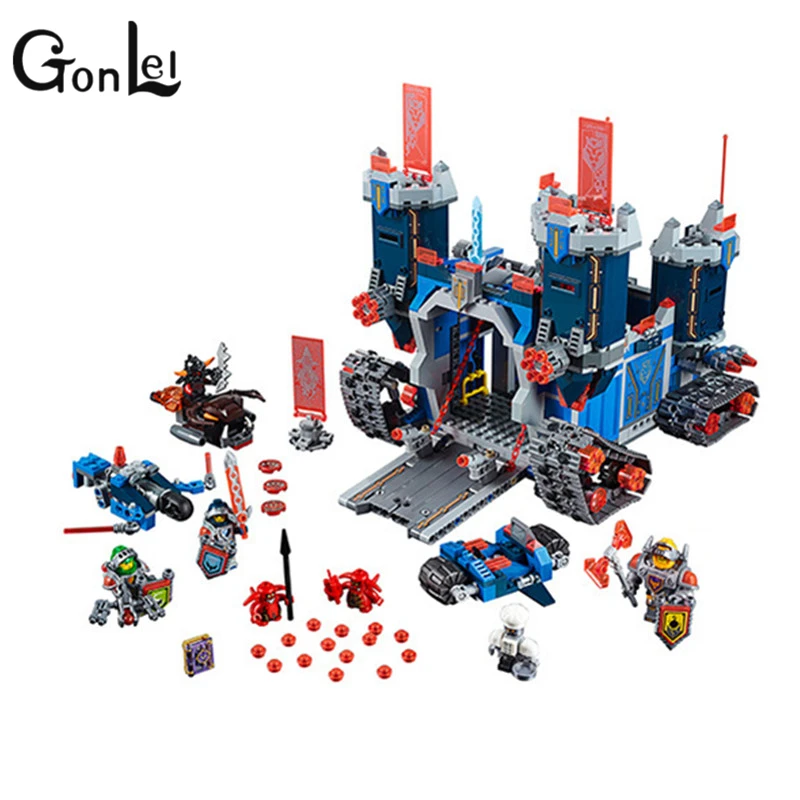 

GonLeI 1166Pcs Nexus Knights The Fortrex Castle Building Block Clay Aaron Fox Axl Compatible with gift 70317 Educational