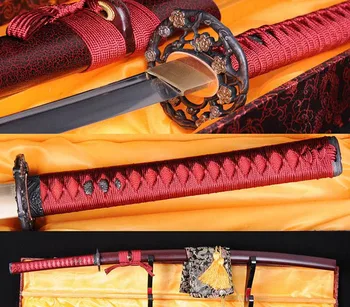 

LYUESWORD Full Tang Handmade Forged Japanese Samurai Katana Heat Treated Blade Sharp 1060 Carbon Steel Sword Real Cut