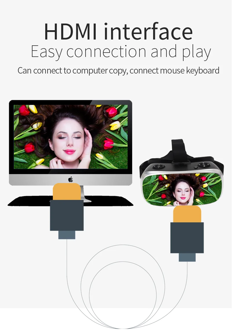 5,5 '3g ram Android 2K HD Wifi HDMI видео коробка умные очки Виртуальная реальность все в одном VR Гарнитура 3D очки с VR контроллером