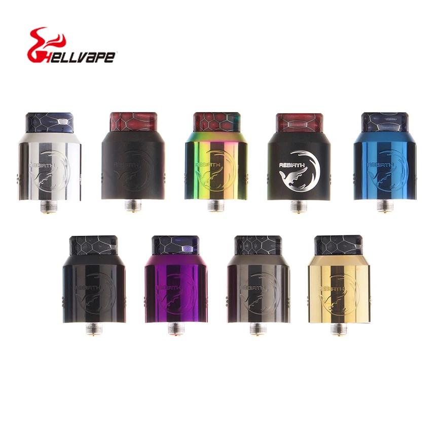 Hellvape Rebirth RDA Vape Tank 24 мм 810 Cobra капельный наконечник с одной катушкой регулируемый
