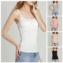 Women Summer Camisole Spaghetti Strap Cami Tank Top Girl Sleeveless Seamless Crop Tops S-XL trendy spaghetti strap criss cross pure color women s tank top