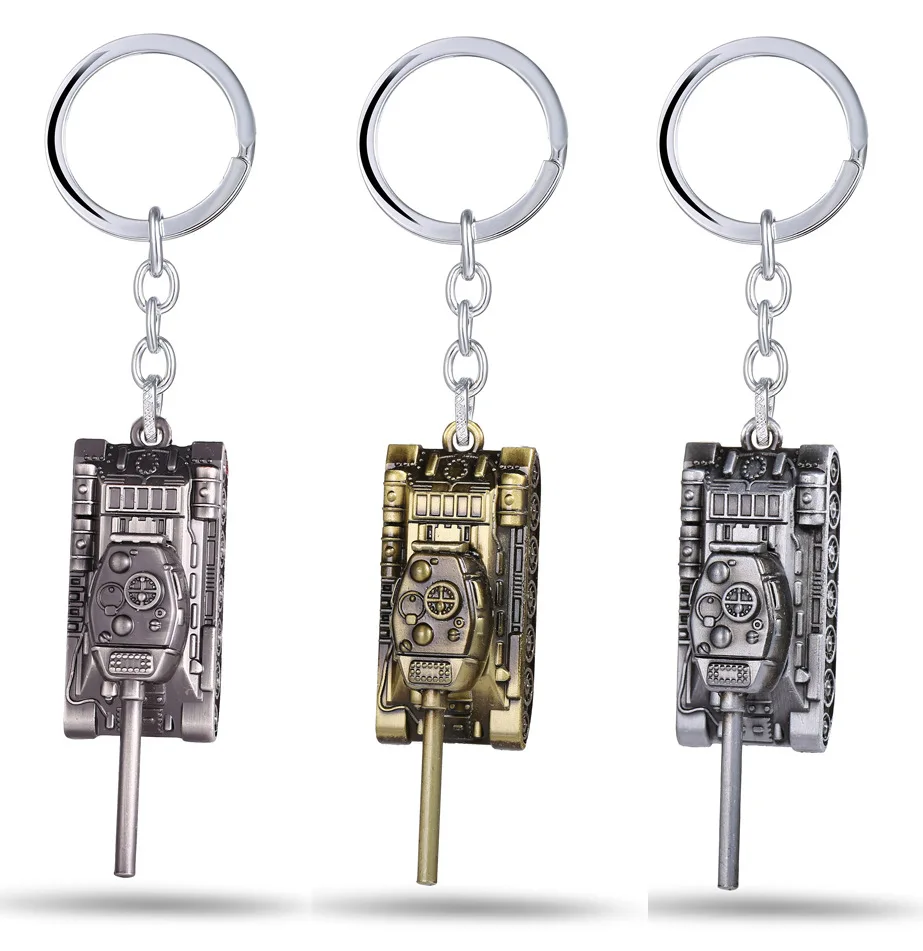 

2019 New Popular 2 Colors WOT World of Tanks Keychain Key Holder World of Tanks Mini Tank Key Chain Chaveiro Key Ring