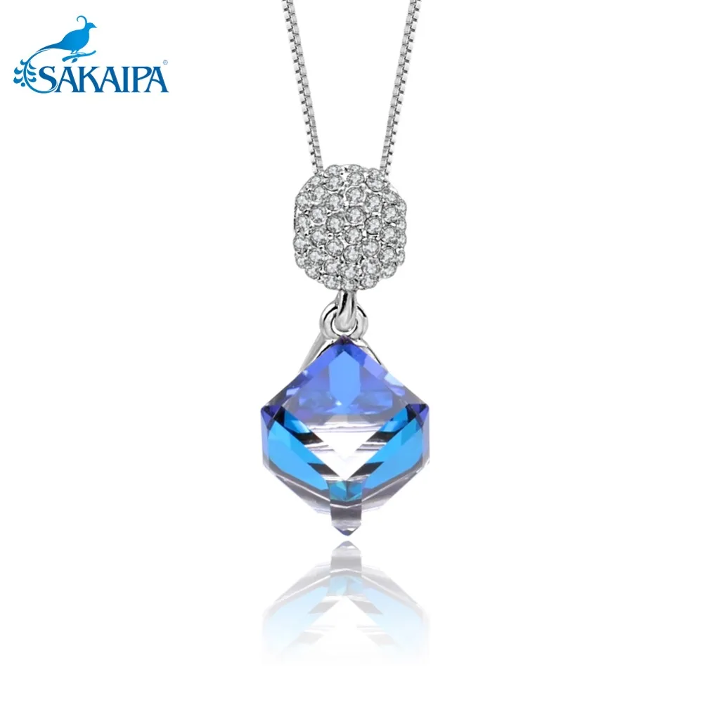 Mystic Цвет Swarovski Element Кристалл колье с кулоном модные украшения цепочки и ожерелья