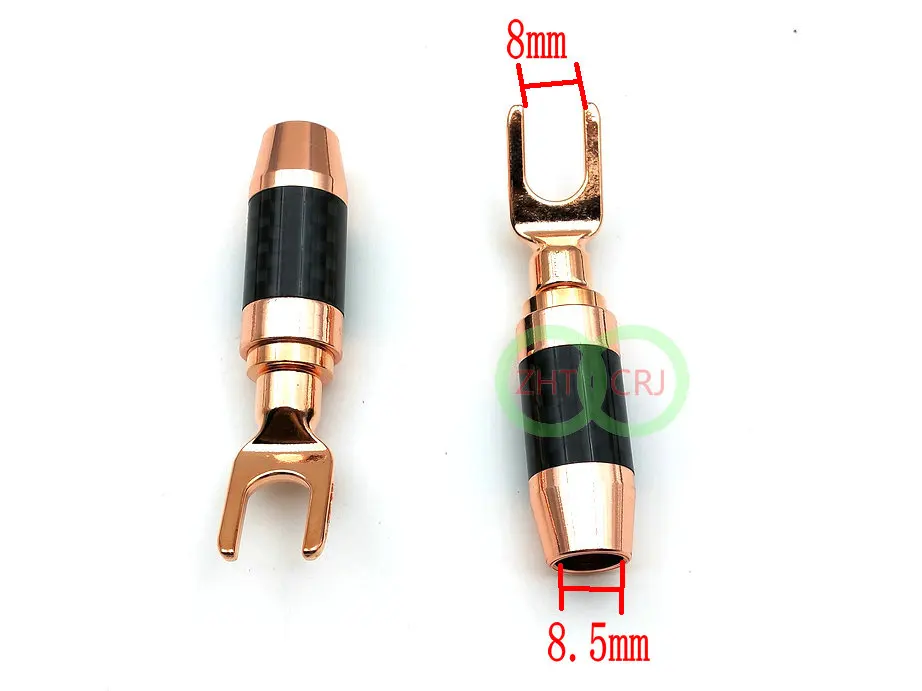 

10pcs Copper plating Plated Speaker Spade Plug Banana Plug Screw Type Audio connector