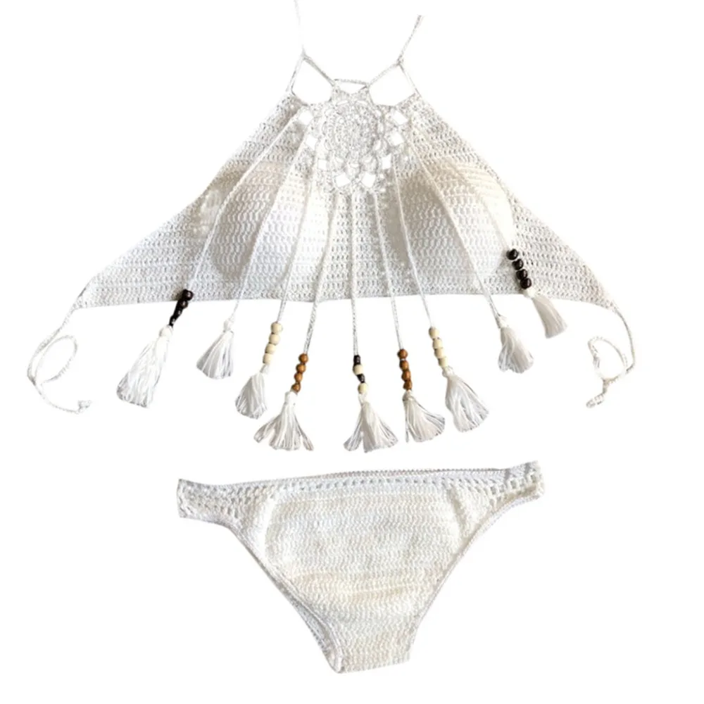 

Women solid knitting Tube up Two Pieces Bikini Push-Up Swimsuit Swimwear Beachwear women bikinis set push up costume donno4fn