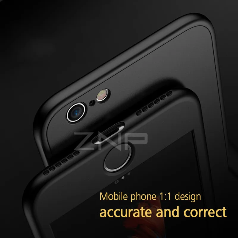 Carcasa de lujo suave de TPU 360 de lujo para iPhone 8 7 6 S 6 funda 5 5S SE fundas para iPhone 6 7 8 Plus con vidrio