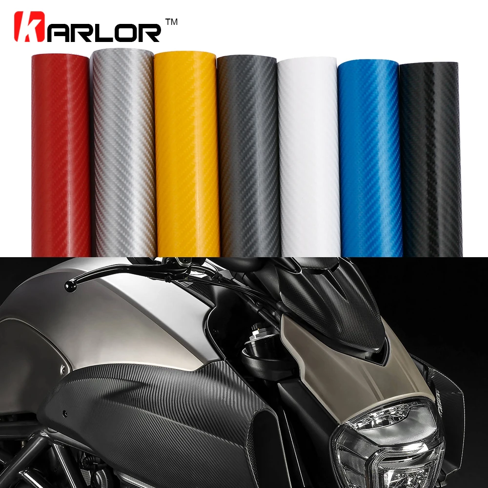 10x152cm 4D Carbon Fiber Vinyl Wrapping Film Motorcycle