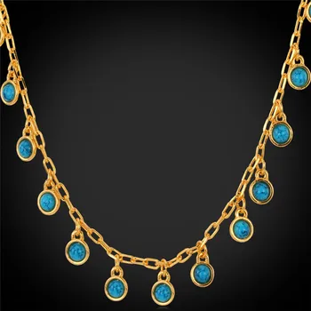 

Choker Necklace Fashion Jewelry For Women Green Collares Vintage Fashion Jewelry Gold Color Necklace N746