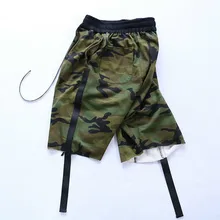 HZIJUE Камуфляжная Лента выпадение мужские шорты хип хоп брендовая одежда Джастин Бибер уличная Военная Jogger Короткие
