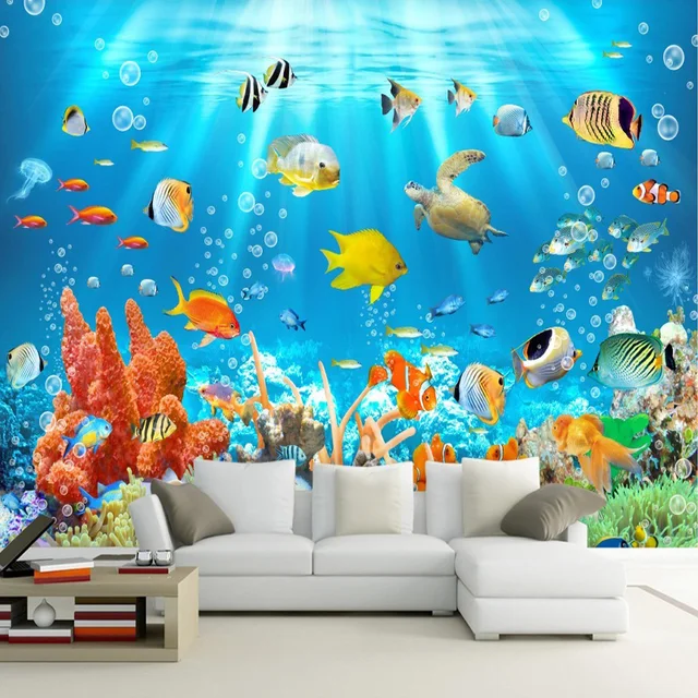 Kids Wallpaper Mural Underwater World Fish And C Photo Wall Kids Wallpaper Mural Underwater World Fish And C Photo Wall Paper Children S Room Background Custom Murals