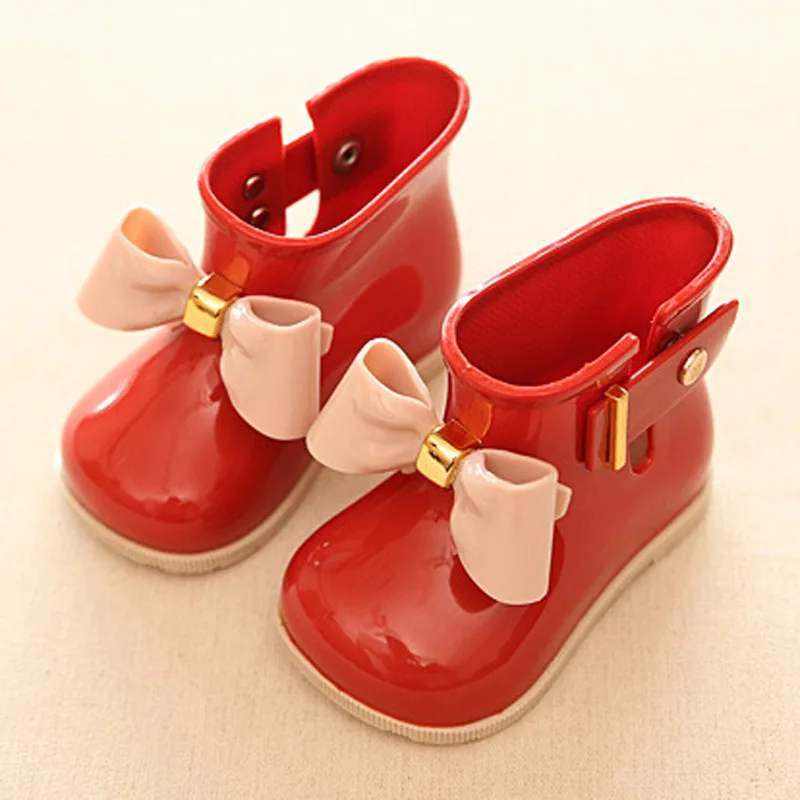 Girls Rainboots children bow rain Shoes baby rubber shoes of rain boots