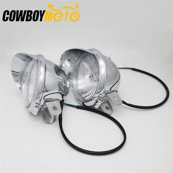 

5" Chrome Motorcycle Front Spotlight Driving Fog Light Bulb Halogen For Harley Touring Road King Electra Street Glide Chopper