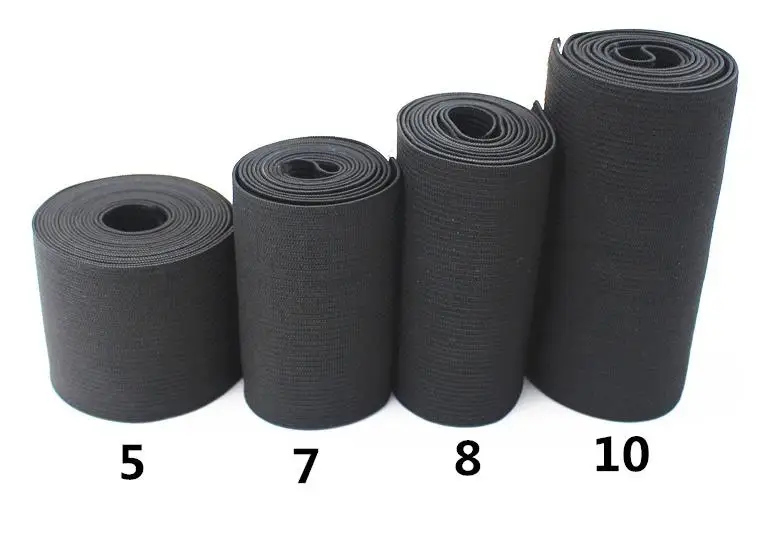 

DIY Apparel Sewing Fabric Black Width Crochet Waist Belt Rubber Elastic Bands 10M/lot