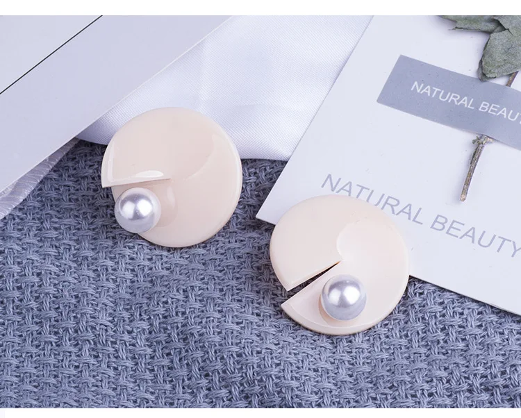 Guanlong Classic Fashion Resin Earring For Women Big Round Geometric Imitation Pearl Acrylic Drop Earring Elegant Gifts Jewelry (4)