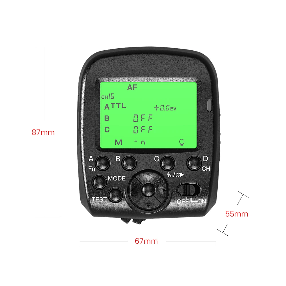 TRIOPO G1/G1RX Dual TTL Wireless Trigger with Widescreen LCD Display 1/8000s HSS 2.4G Wireless Transmission 16 Channels