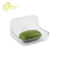 Сильный присоски Soapbox мыльница с водоотводом держатель мыло Блюдо Ванная комната коробка Stick тип кухня хранения