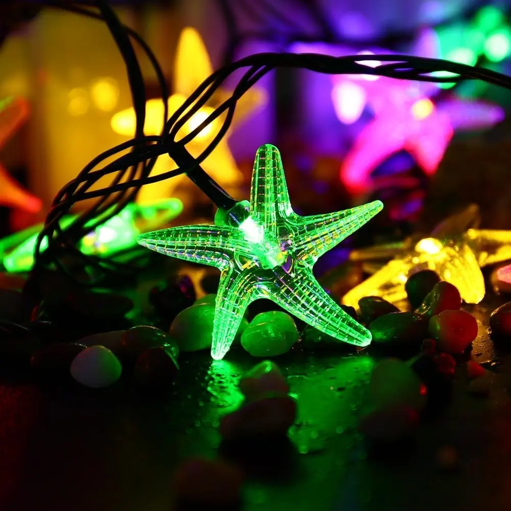 Морская звезда солнечный свет, 20 футов 30 светодиодный Сказочный Рождественский свет для внутреннего/наружного дома, патио, газон, сад, пляж, вечерние