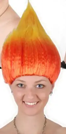 Парик тролля Поппи для детей 36 см парик Дети Косплей вечерние принадлежности парик для троллей женщины мужчины Хэллоуин Вечерние наряды - Цвет: Многоцветный