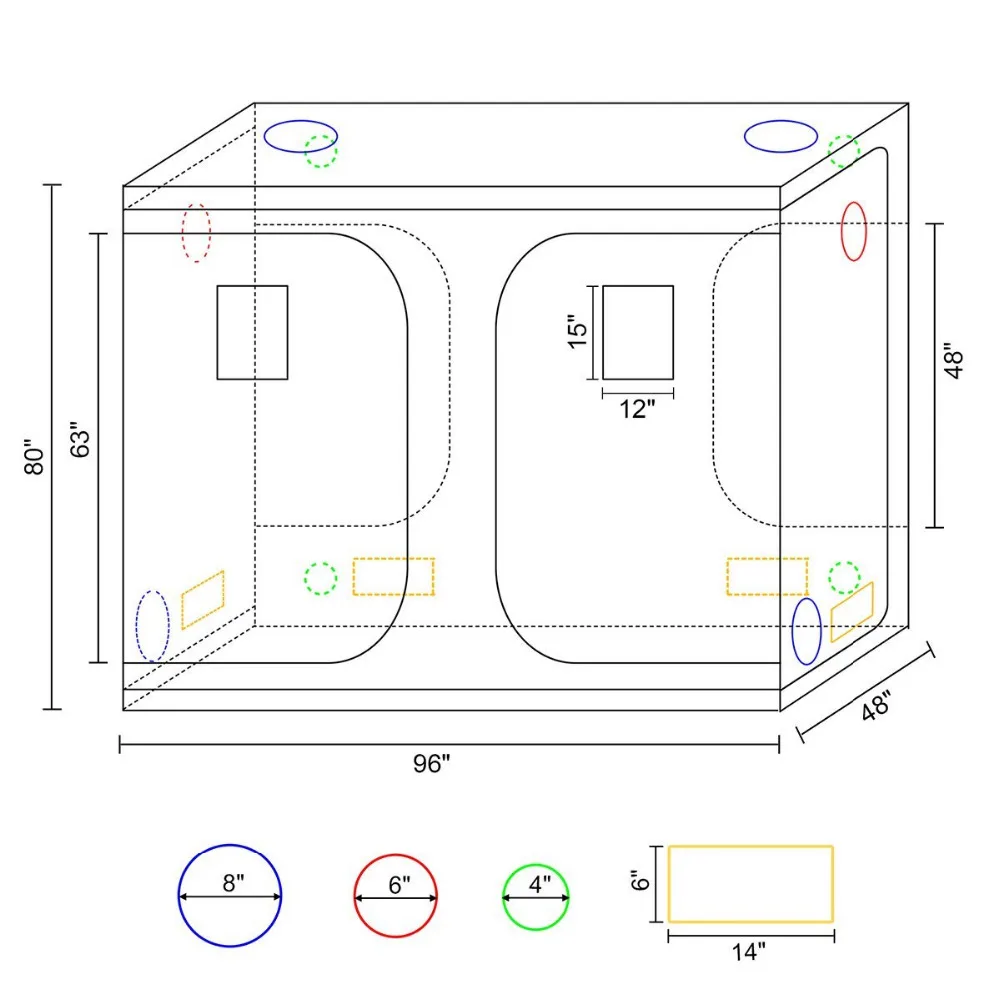 MasterGrow 240X120X200 см Крытый Гидропоника, шатер для выращивания, Выращивание растений, светоотражающие майларовые нетоксичные садовые теплицы