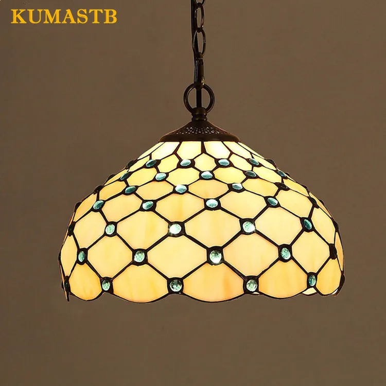 Us 91 8 32 Off 12 Inch Stained Gl Pendant Lamp Vintage Art Suspension Light Living Room Bar Fixture With Blue Clear Beads In Us 91 8 32 Off 12 Inch Stained Gl Pendant Lamp Vintage Art Suspension Light Living Room Bar Fixture With Blue Clear Beads In