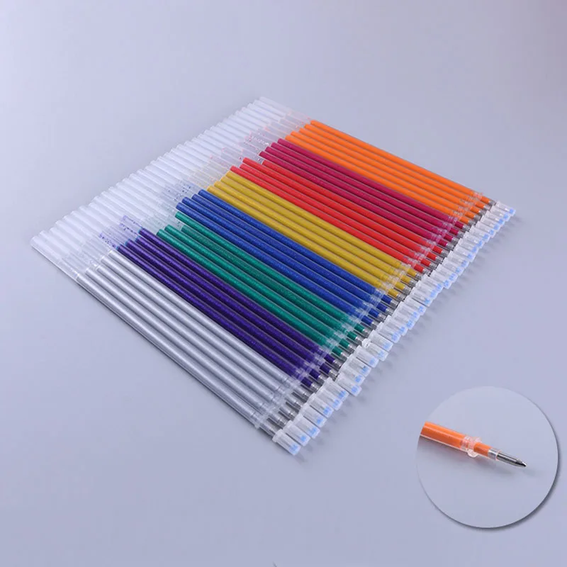 

100PCS/LOT Gel Pen Refill Color Gel Colors Gel Pencils Multi Colored Core Bag Set Paintings Colored Gel Ink Pen Refills BX01