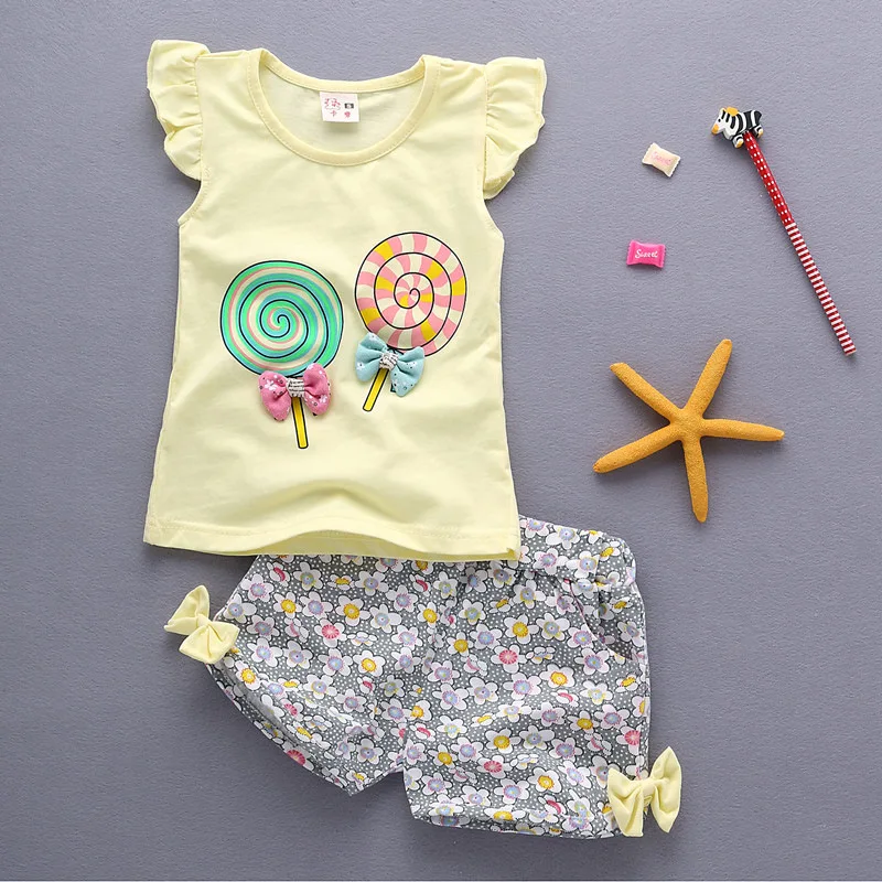 Комплекты одежды для новорожденных девочек; летняя одежда для маленьких девочек; детский спортивный костюм; комплекты одежды для первого дня рождения