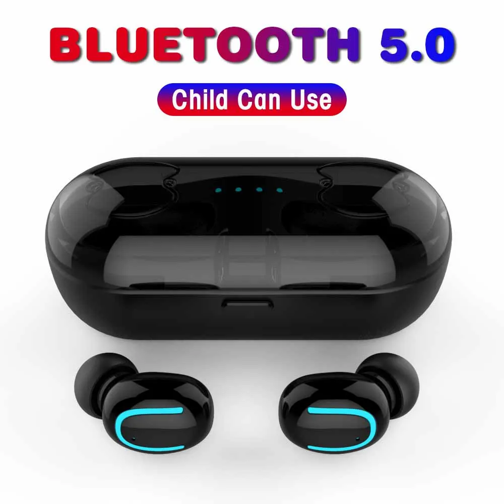 

Bluetooth Earphones 5.0 True Wireless Earbuds Stereo Bluetooth Headphone Earphone Headset with Built-in HD Mic Charging Case Q13