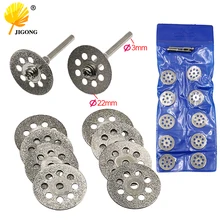 

10pcs 22mm Carbon Steel Grinding Circular Saw Cutting Disc Dremel Rotary Tool Diamond Dremel Accessories w 2pcs Mandrel