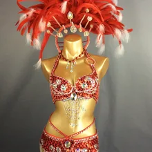 Лидер продаж! Парад сексуальная Samba Rio карнавальный костюм Перо головной убор# C209