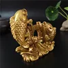 Gold Chinese Feng Shui Buddha Statues Hand Carved Sculpture Animals Fish Figurines Crafts Ornaments Home Decoration Accessories ► Photo 3/6