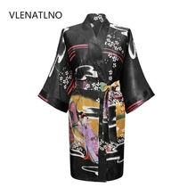 Шелк кимоно халаты для женщин Атласный халат длинные шелковые халаты для подружек невесты Longue Femme женский халат для подружек невесты халат