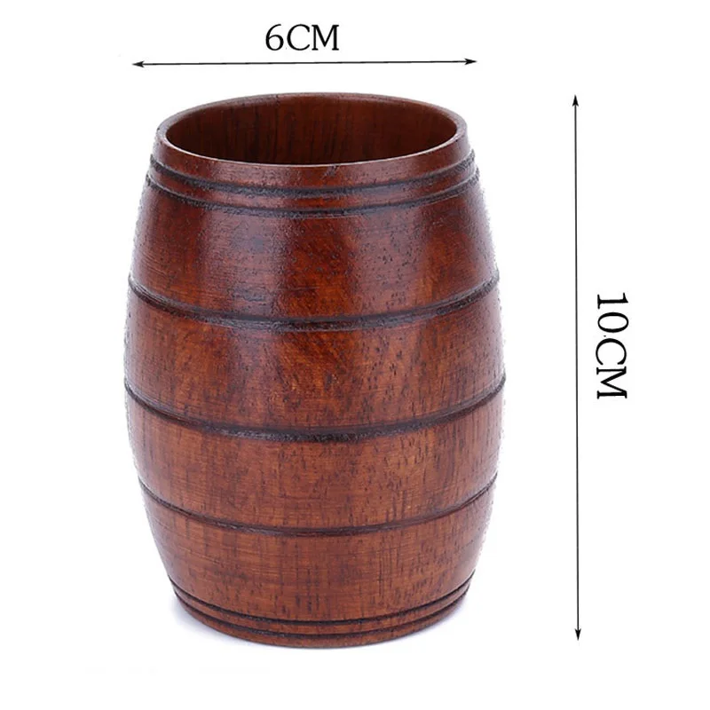 50pcs/lot Wooden Belly Beer Cup Wood Carved Classical Tea Cup Eco