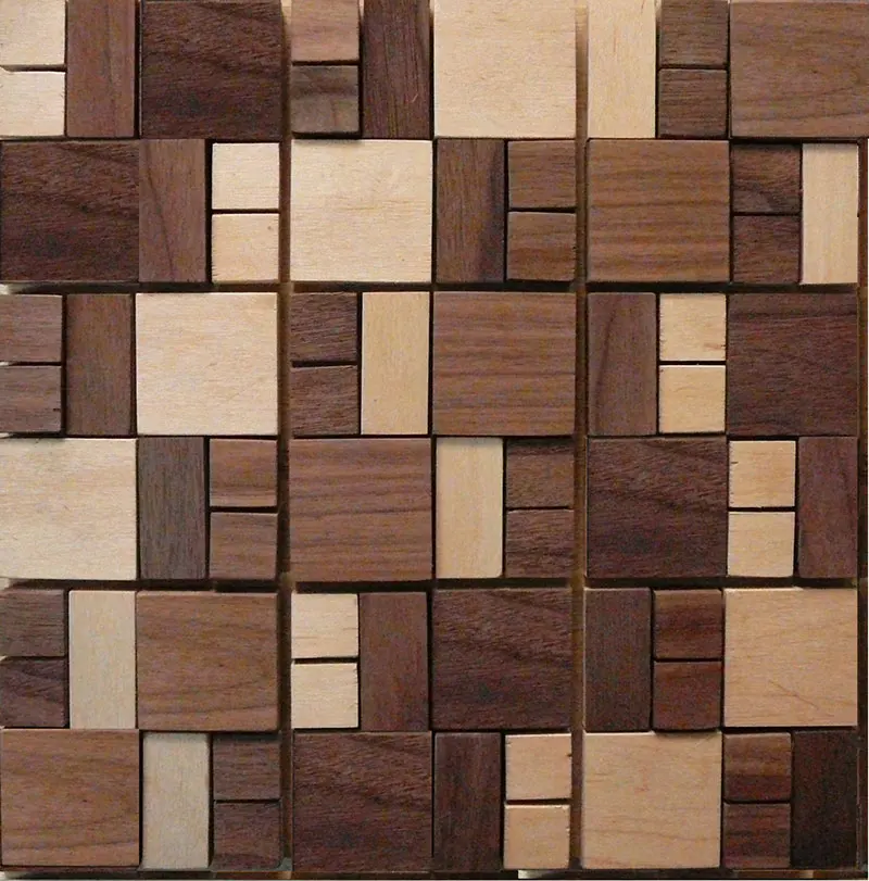 Hot Black walnut wood maple wood mosaic wall floor tiles natural wood