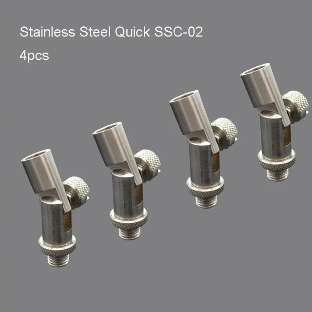 NEW 4 x Stainless Steel Quick Release Connector Carp Rod Pod Bankstick Alarm Net