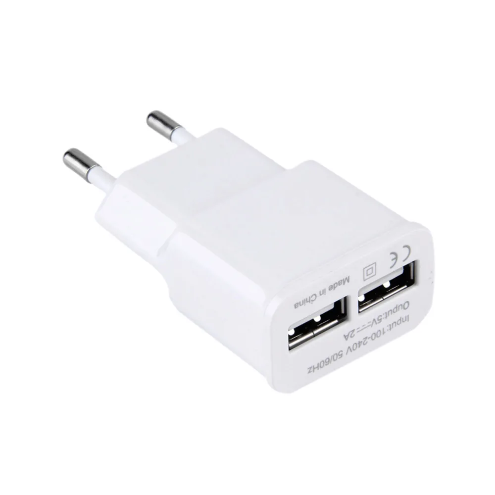 

Quality US/EU Plug AC Adapter Connector 5V 2A Dual USB 2-Port For Cellphone White 100% Brand New