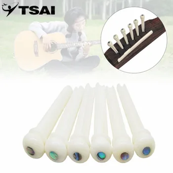 

TSAI 6pcs Bridge Pins End Pegs Abalone Dot String End Peg Inlay Tool For Guitar Professional Replacement Acoustic Guitar Parts