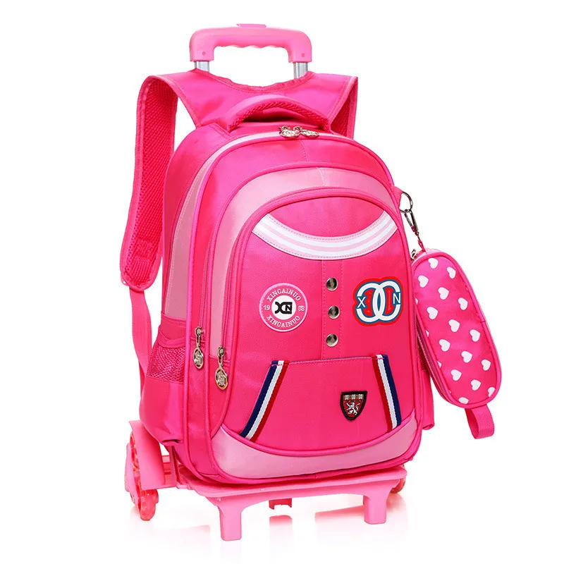 

Removable Children School Bags With 2/6 Wheels Child Waterproof Trolley Backpack Kids Wheeled Bags For Boys Girls Bookbag