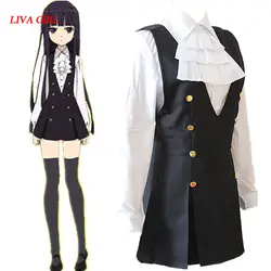 Ину х Boku SS Shirakiin Ririchiyo Косплэй костюм Лолита Школа Unifrom платье + рубашка + галстук + Носки для девочек