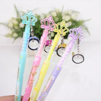 

4 Pcs/set Cute Kawaii 0.5mm Crown Mechanical Pencil Tape Pendant Automatic Pencil Stationery Students School Office Supplies