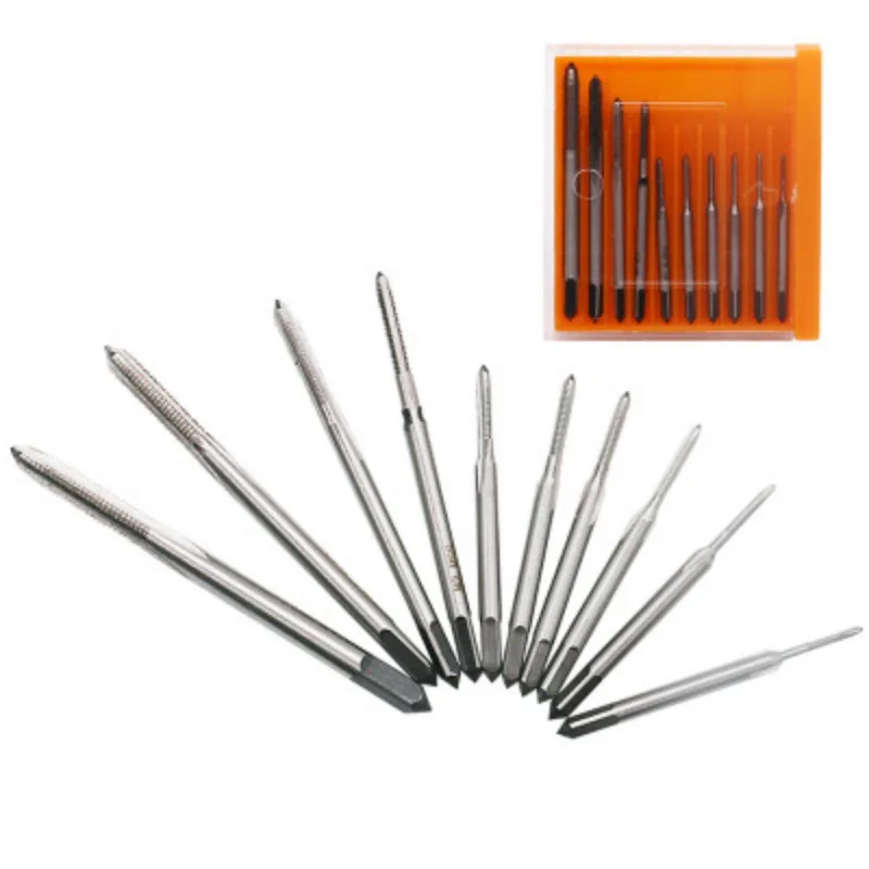 

10Pcs Micro Taps Clocks and Watches Tapping Mini Spiral Flute Taps Machine Tap Sets Metric Straight Flute Coarse Thread Design