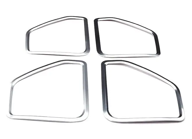 Хромированная Автомобильная Дверная панель, кольцо для динамика, украшение, круг с защитной решеткой, кольцо, покрытие, накладки, 3D наклейки для Porsche Macan - Название цвета: Серебристый