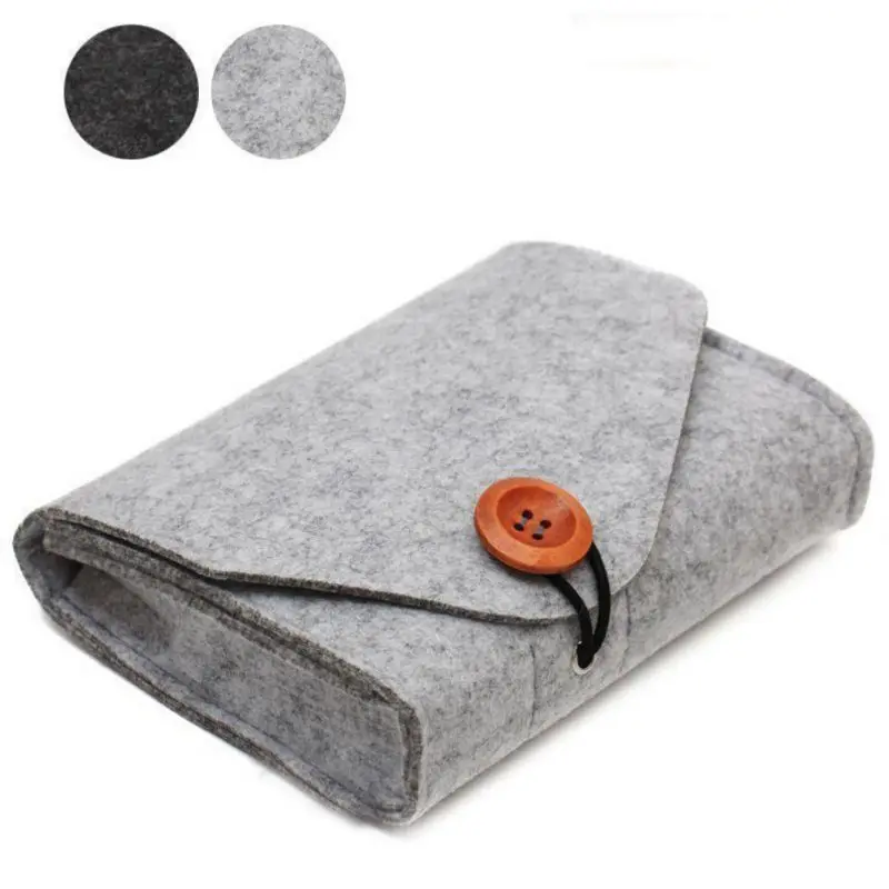 

Portable Felt File Data Cable Storage Bag Power Bank Storage Bag Durable Office Home Storage For Cellphone, Cables, HDD