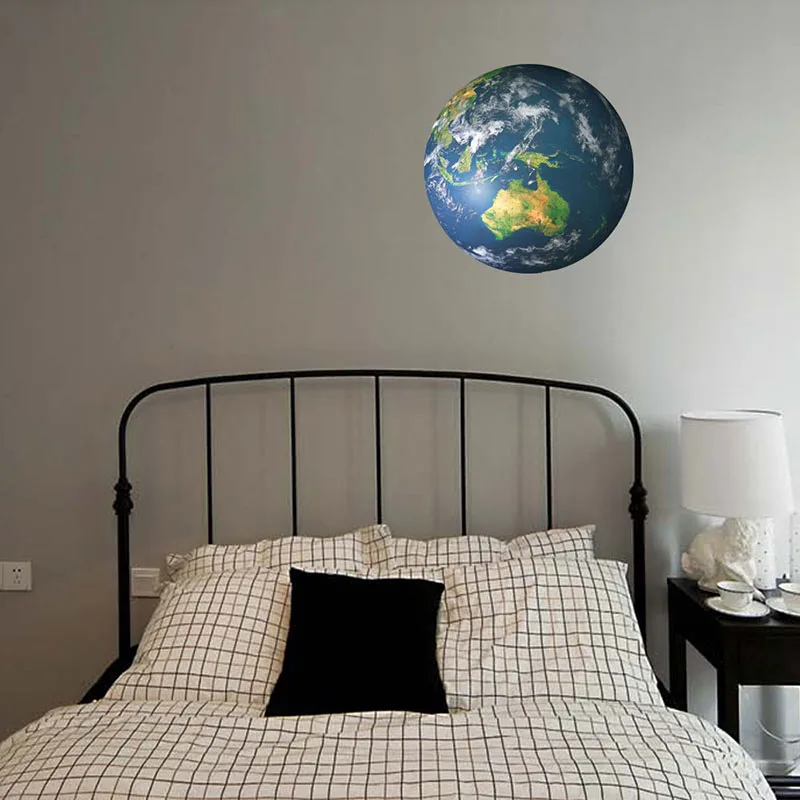 

SOLEDI DIY Fluorescent Wall Stick Noctilucent Wallpaper Seven Continents Creative Bedroom Glow in Dark Background