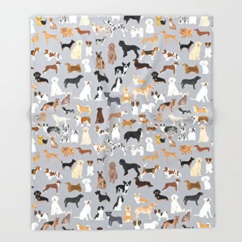 

Mixed Dog lots of dogs dog lovers rescue dog art print pattern grey poodle shepherd akita corgi Throw Blankets Sofa/Bed/Plane