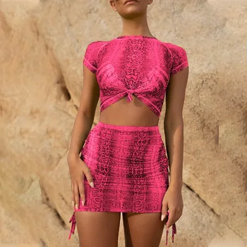 

Hot Style Women's Print O-Neck Short Mini Dress Sexy Fluorescent Color Dress Suits Plus Size