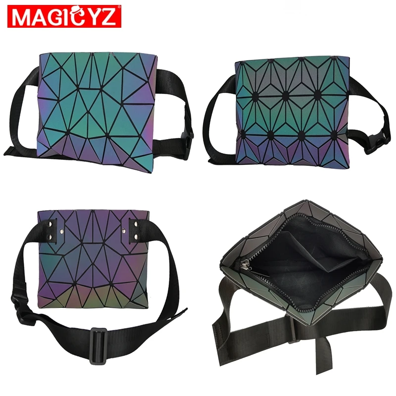 MAGICYZ Светящиеся женские поясные сумки голографические геометрические лазерная