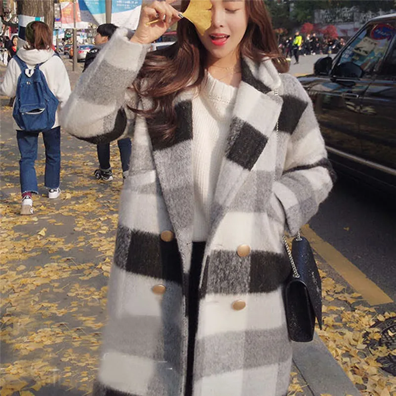 Fashion coats and jackets women winter ladies coats Winter Lapel Wool Coat Trench Jacket Long Sleeve Overcoat Outwear O15#N (3)