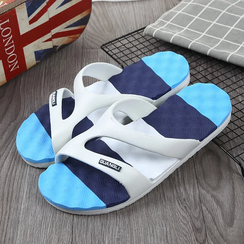 white basket striped Летние мужские шлепанцы, обувь Домашние тапочки унисекс плиссированные пляжные шлепанцы слово Нескользящие домашние тапочки для пары - Цвет: white basket striped